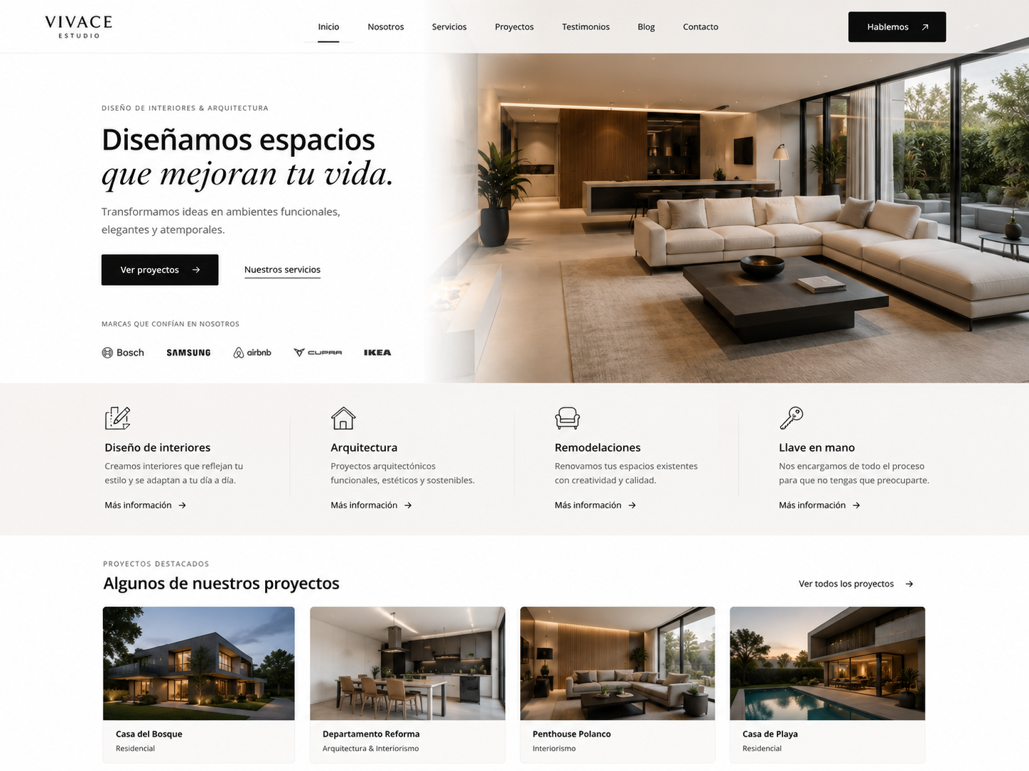 Demo FixA: sitio corporativo o de servicios con secciones ordenadas y espacio en blanco